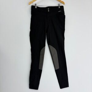 Kerrits Crossover II Knee Patch Breeches Women Large‎ Black Equestrian Pants